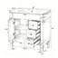 Meuble-lavabo avec 2 portes, 3 tiroirs et tablette réglable-1165715518