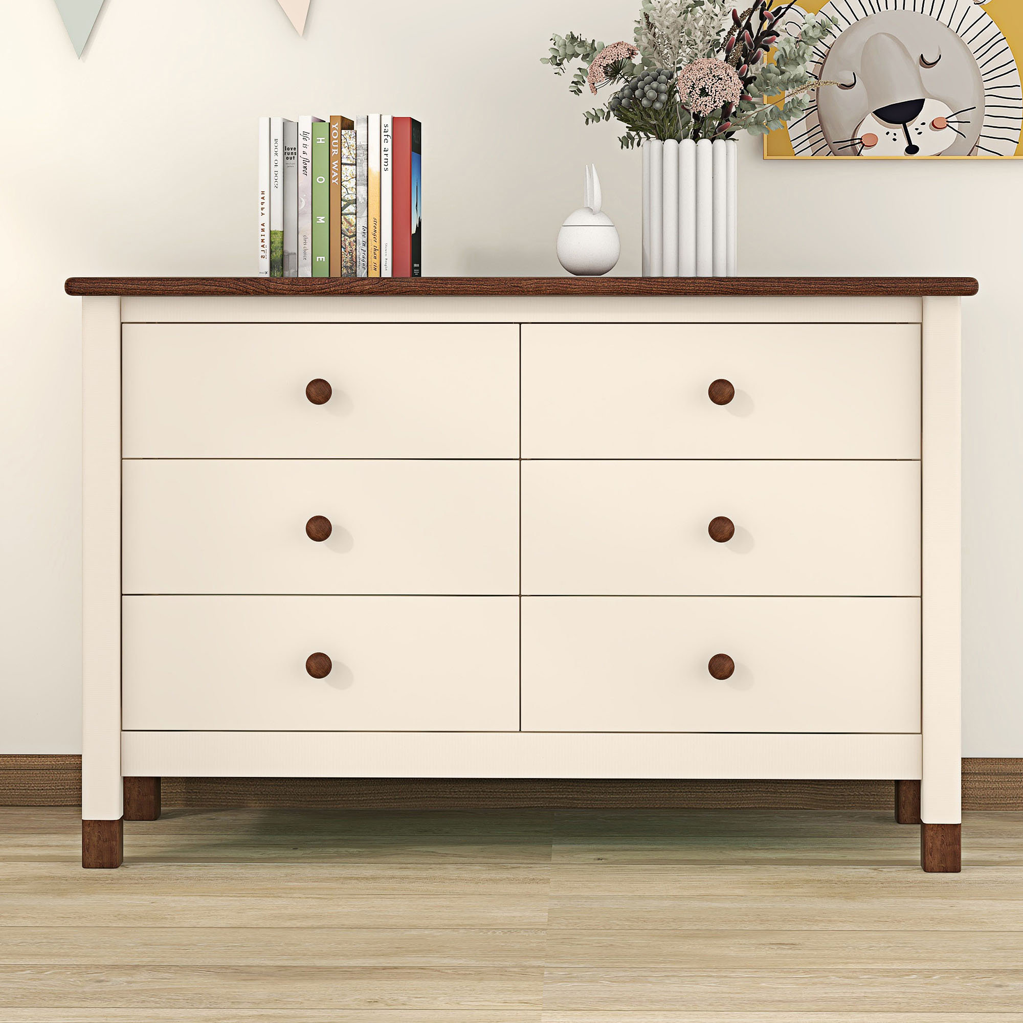 Oliver Wooden Storage Dresser with Drawers Storage Wayfair