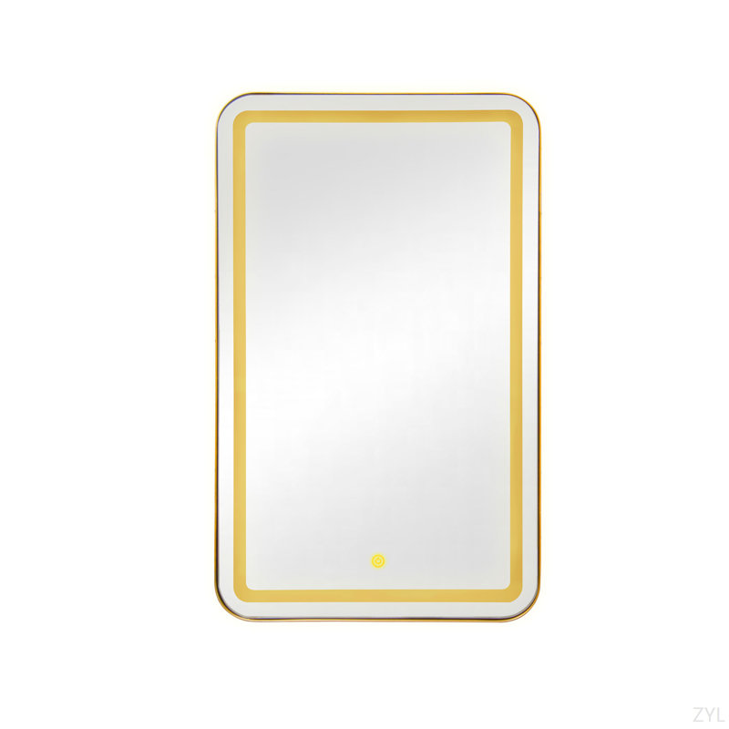 Armoire à pharmacie rectangulaire avec miroir, Doré