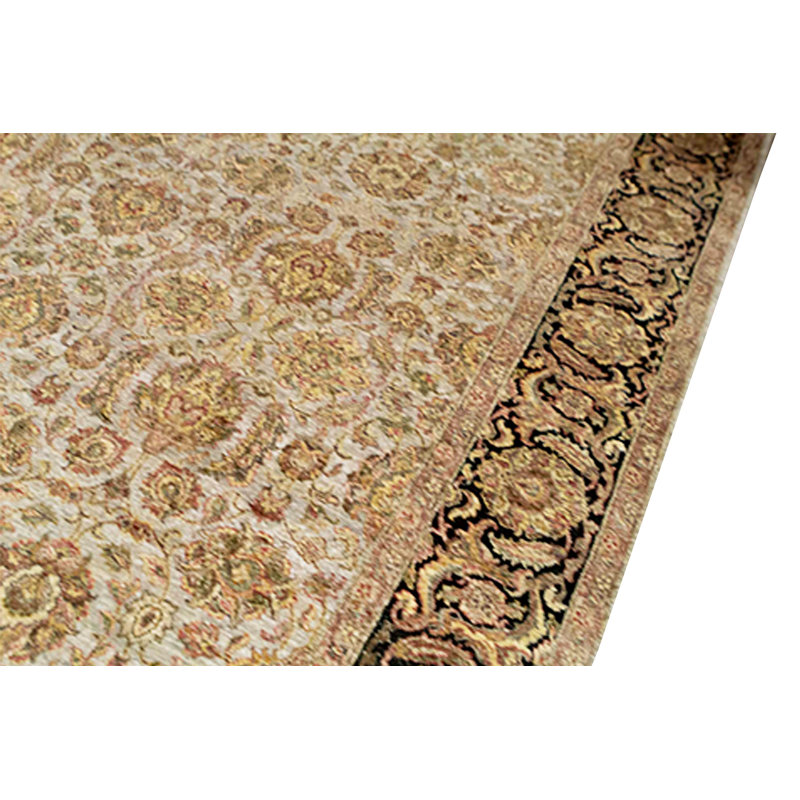 Tapis gris et noir noué à la main de haute qualité