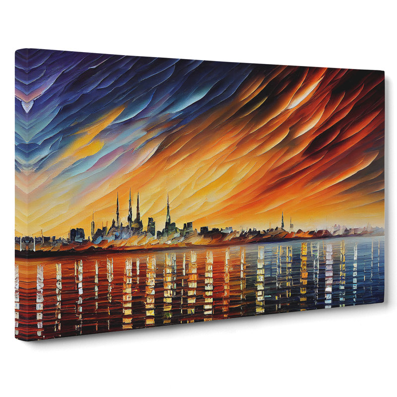Riveting City Skyline Architecture - Wrapped Canvas Painting, 40cm H x 60cm W x 3cm D