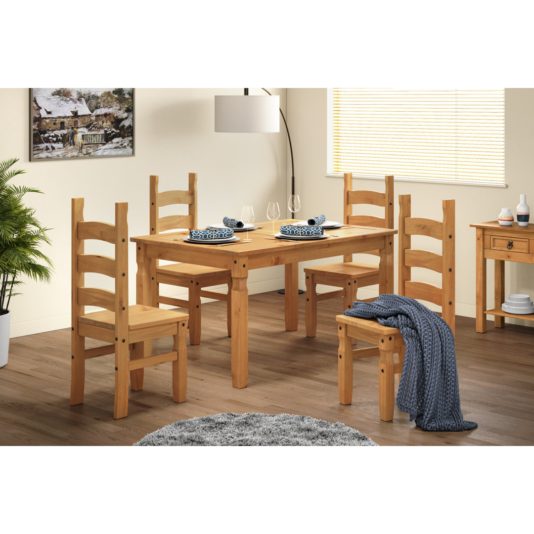 Bridewell 4 - Person Pine Solid Wood Dining Set