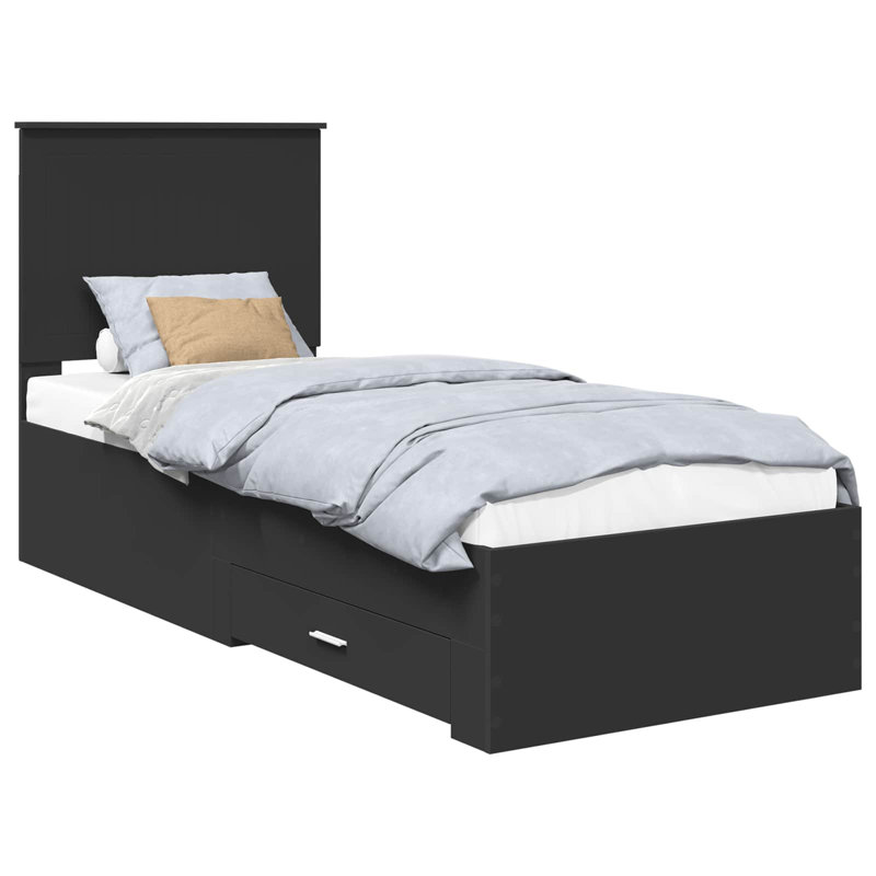Bed, Black/Silver, Small Single (2'6)