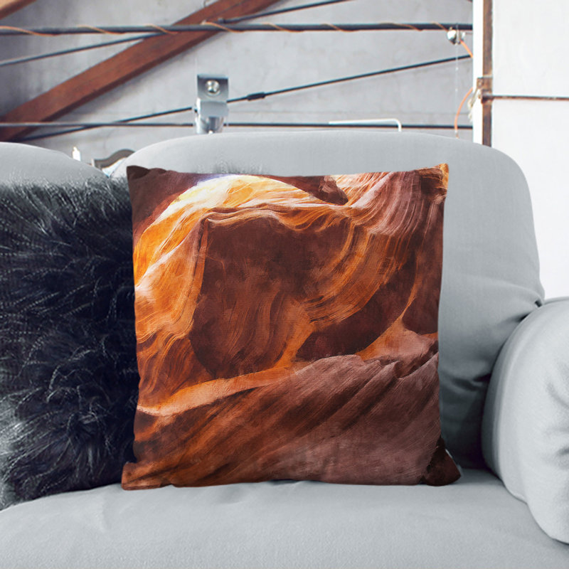 Sandstone in Antelope Canyon Scatter Cushion, Stone, 40cm H x 40cm W x 15cm D