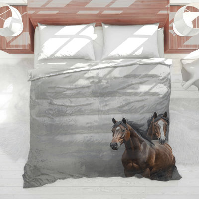 Two Running Horses Comforter