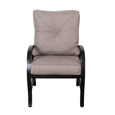 Chaises de patio pour 2 personnes - Moderne, confortable avec des coussins toutes saisons en bronze antique pour l'extérieur, confortable, élégant, assise