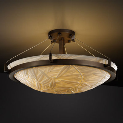 Faux Porcelain Resin Semi Flush Mount