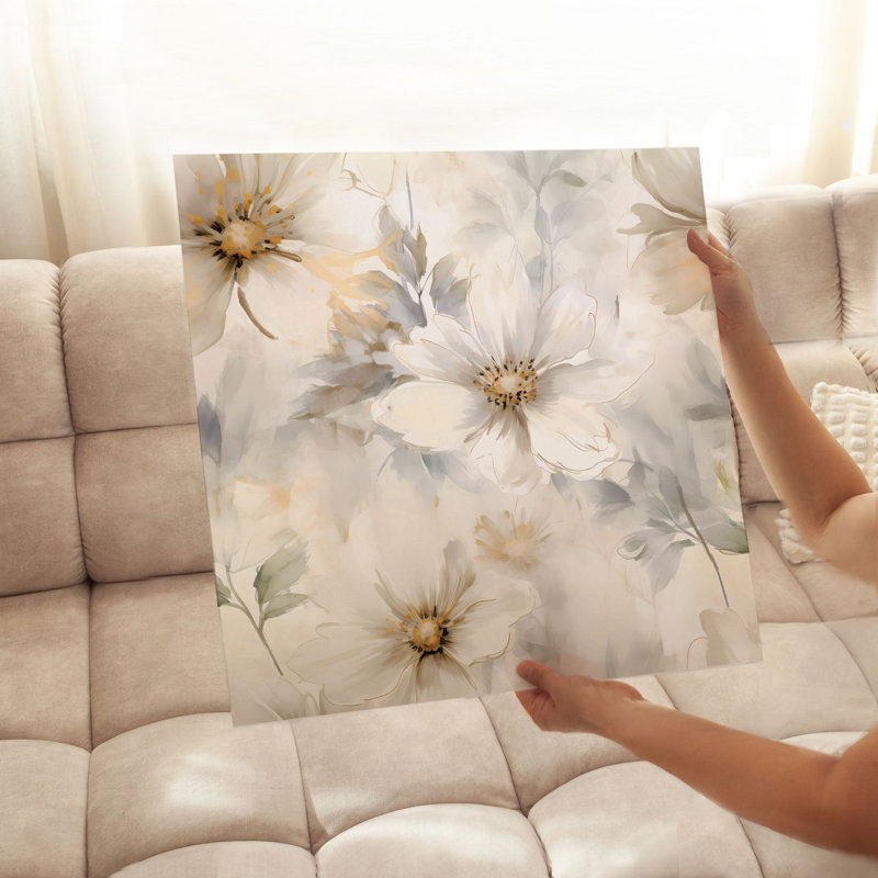 «Floral Floral Myst», reproduction d'art moderne sans cadre, H 24 po x l 24 po
