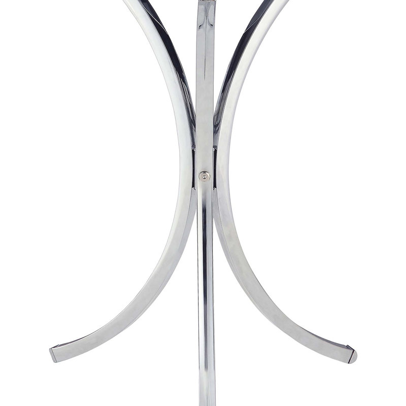 Table d'appoint ronde moderne avec pieds sculpturaux en métal et plateau en verre trempé