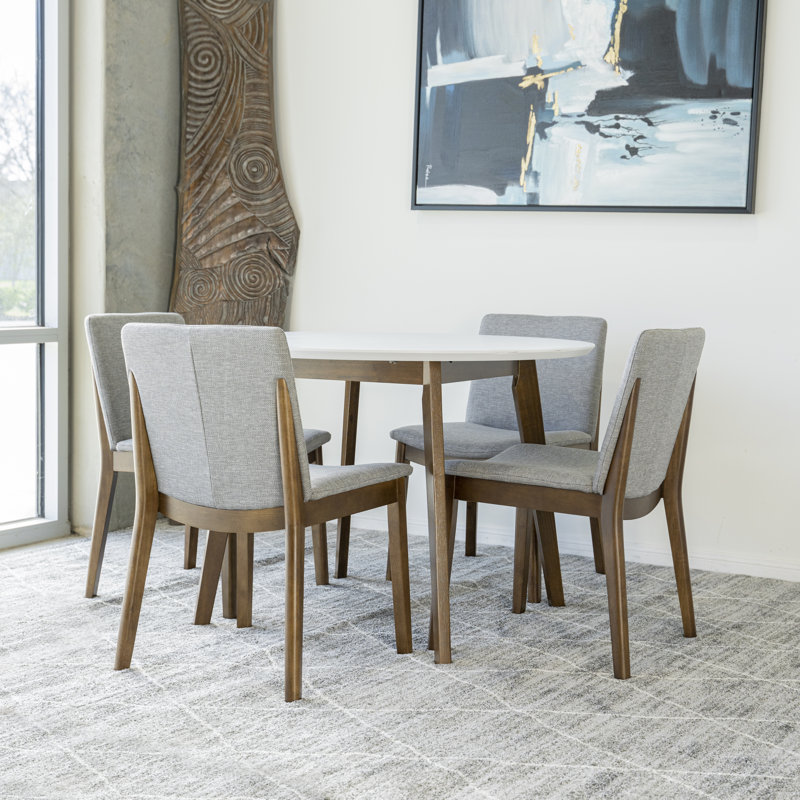 Ensemble repas pour 4 personnes Ailston, Gris clair