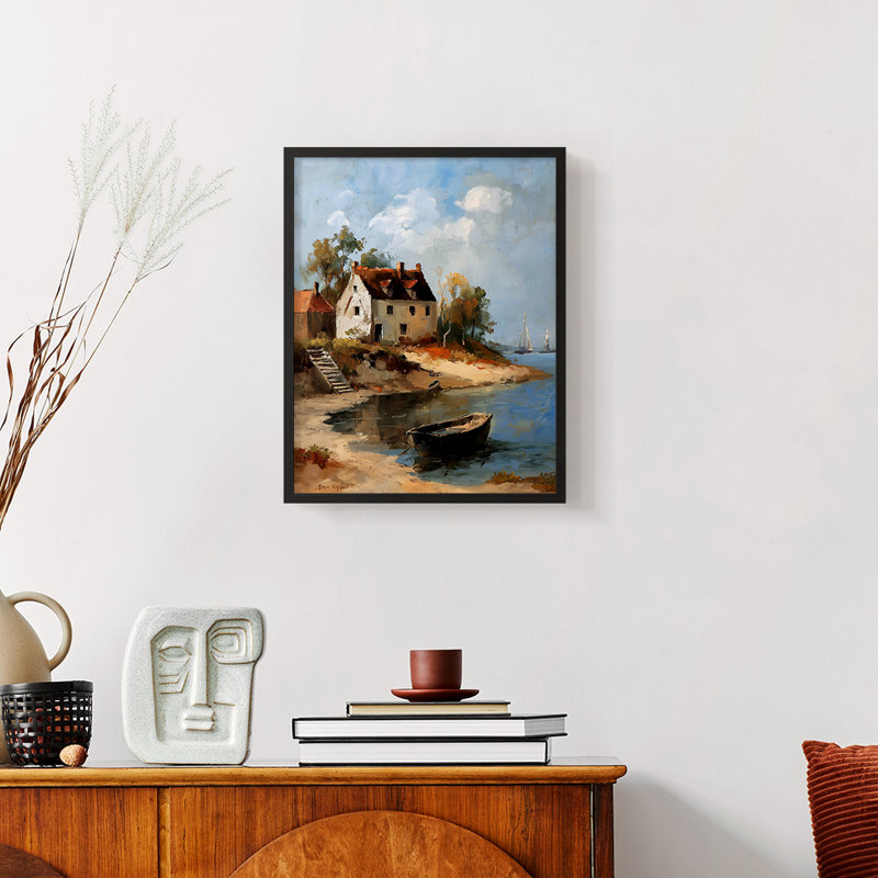 Paysages de la série Cci - reproduction encadrée de qualité supérieure - prête à être accrochée - aucun clou requis