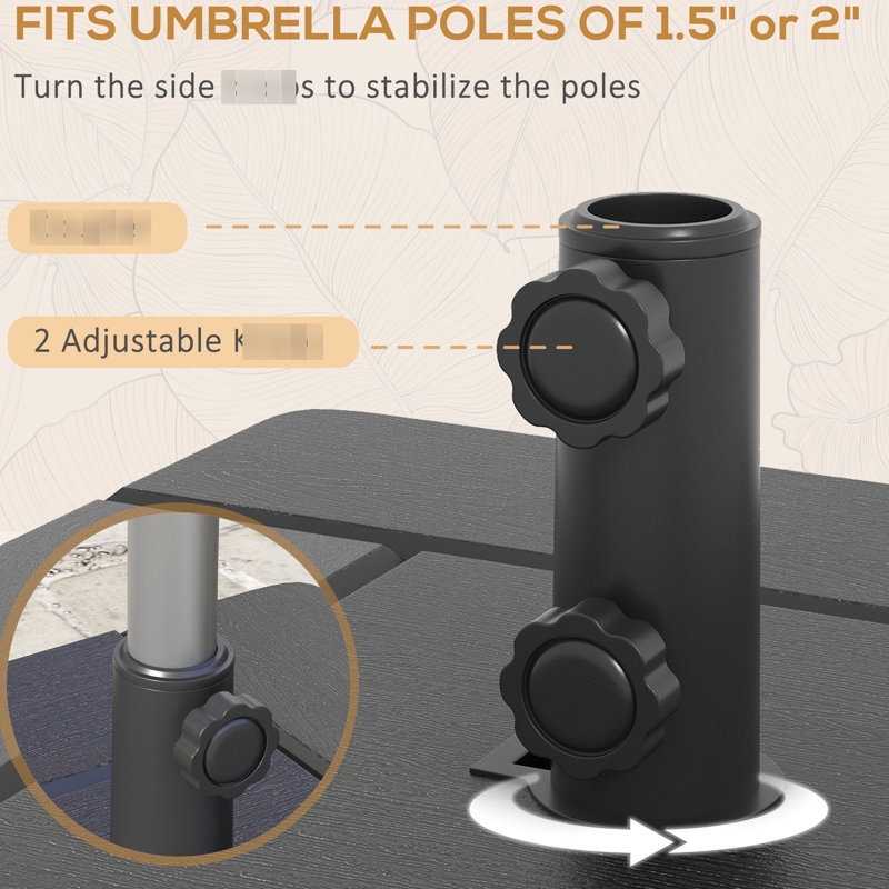 31 bases de parasol, table, bac à fleurs, 175 lb Capacité, noir, remplissable avec boîte à café statique