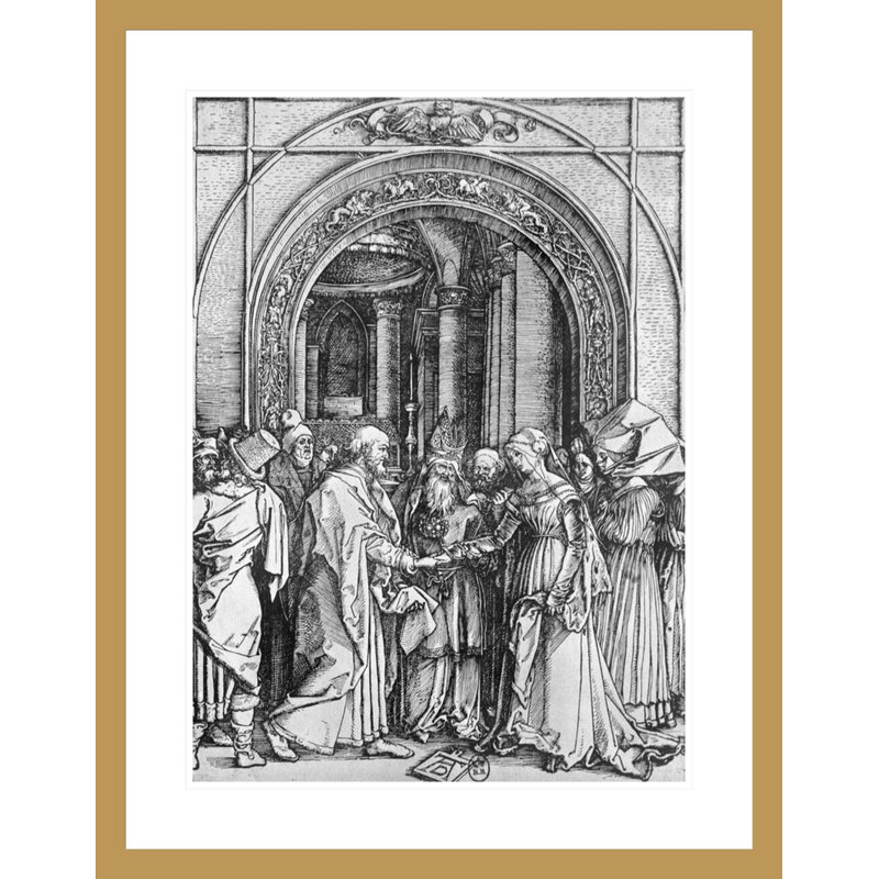 «Le mariage de la Vierge» de la série «La vie de la Vierge» par Albrecht Dürer - estampe numérique encadrée
