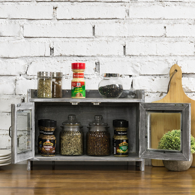 Solid Wood Rectangle Accent Cabinet, Grey