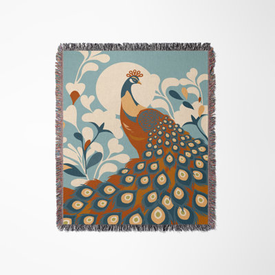 Jeté en mélange de coton Nivo Peacock