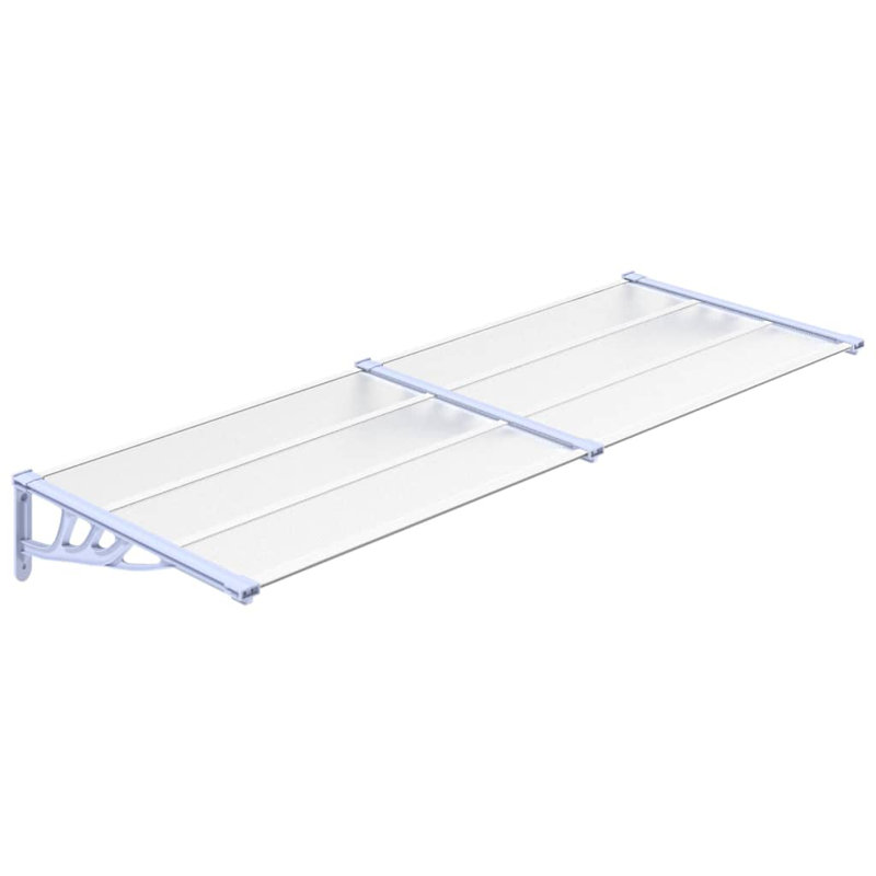 Vidaxl Door Canopy Gray And Transparent Polycarbonate, 10.8" H x 94.1" W x 35.4" D