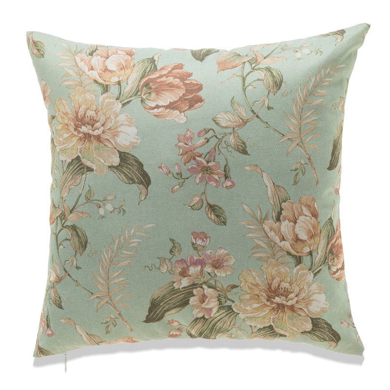 Coussin Florence, Floral vert clair, Pas de bourre