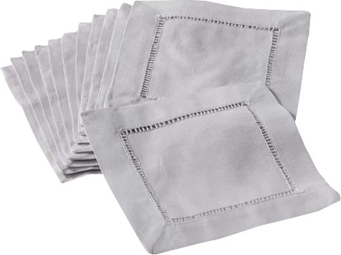 Gelder Reversible Cocktail Linen Napkin, Gray