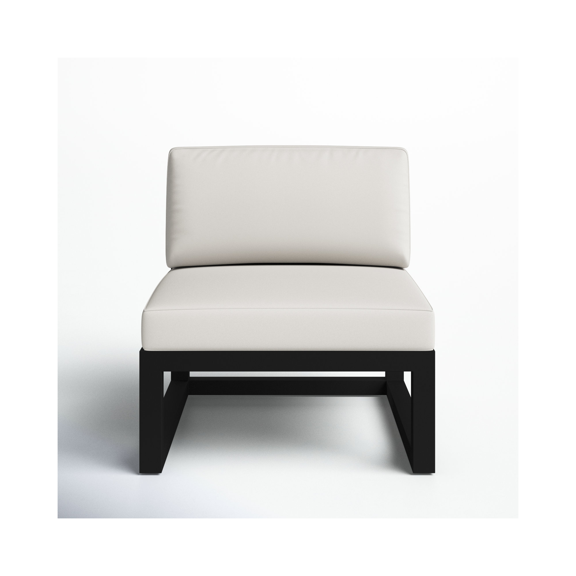 Smith Outdoor Lounge Chair with Sunbrella® Cushions, Canvas Natural, Black