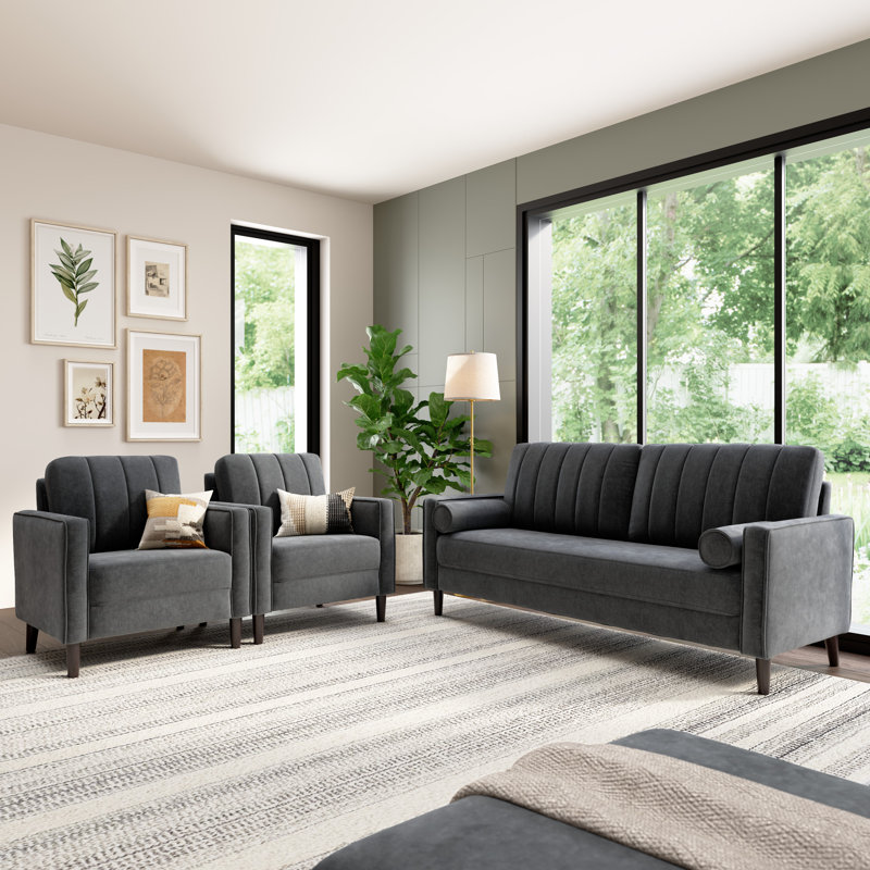 Canapé 77 W avec fauteuil d'appoint 32 W - ensemble de 2