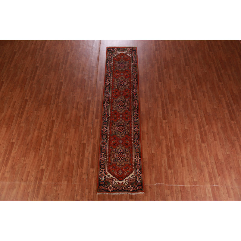 Geometric Wool Traditional Indian Runner Rug 3x12