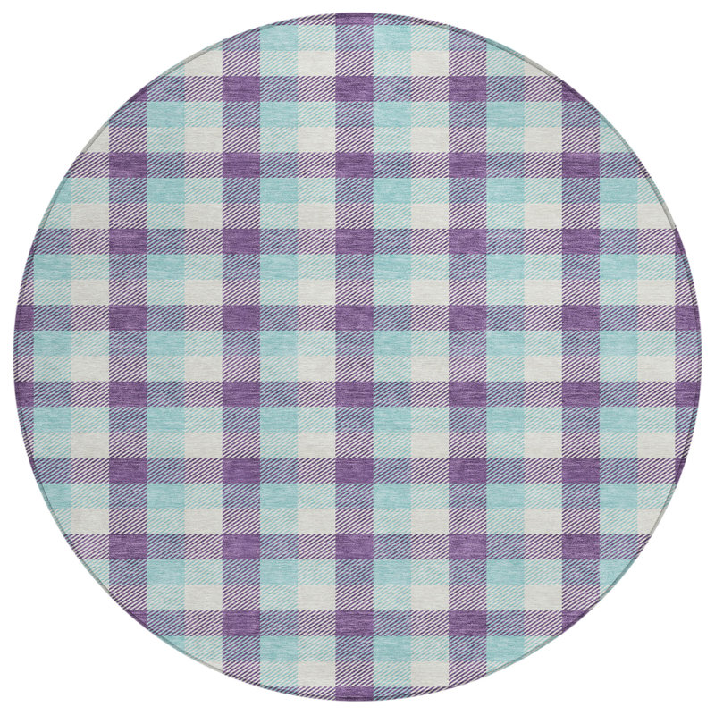 Nahlia Purple Washable Indoor-Outdoor Rug - , 8' x 8'