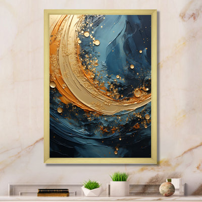 Impression sur toile Golden Sapphire Surge - Abstract Spirals