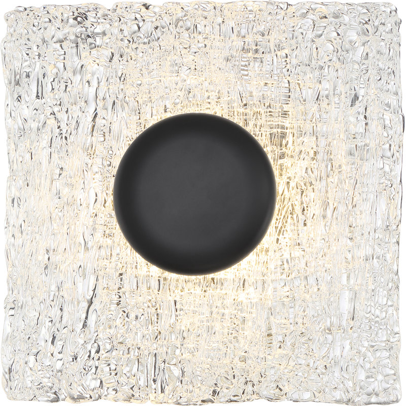 Elyssa Glass LED Flush Mount, Matte Black