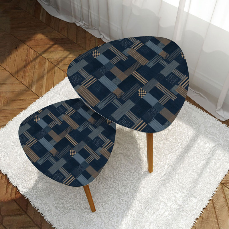 Ensemble de 2 tables basses gigognes Triangle