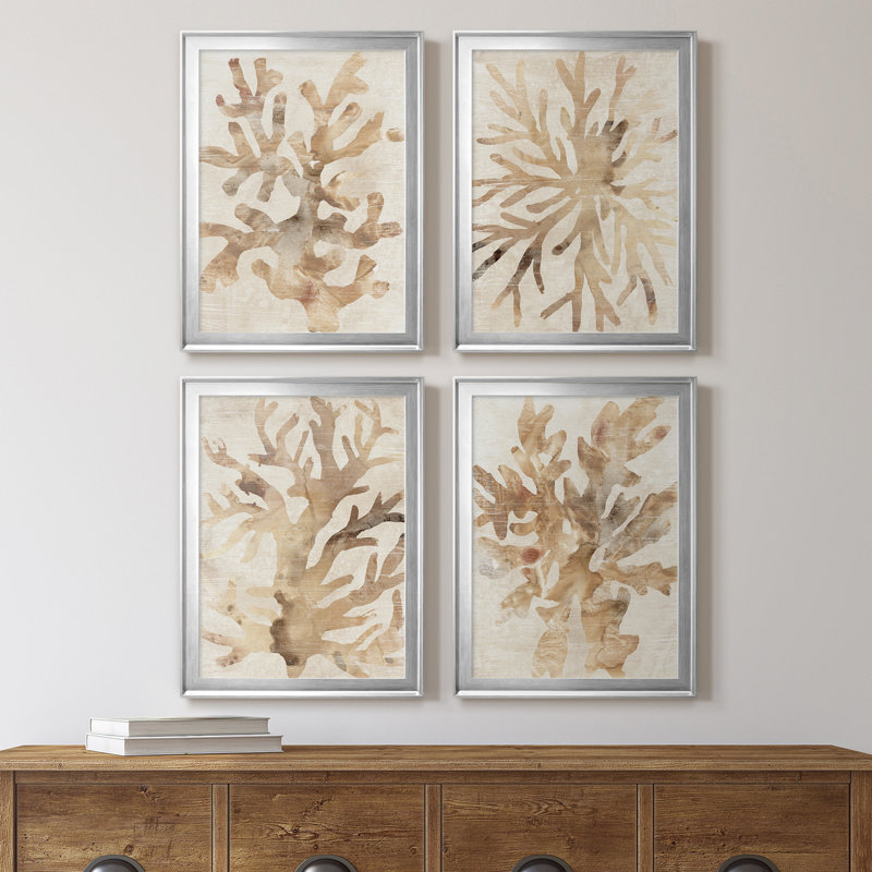Parchemin corail I, toile encadrée de qualité supérieure - prête à être accrochée, H 42,5 po x l 122 po x P 1 po