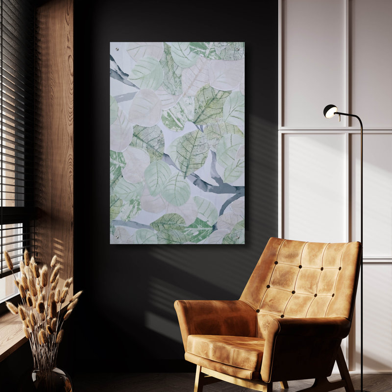 Art mural en verre épique «Aspen Spring Leaves 4» par Coco Good, H 36 po x l 24 po x P 0,2 po
