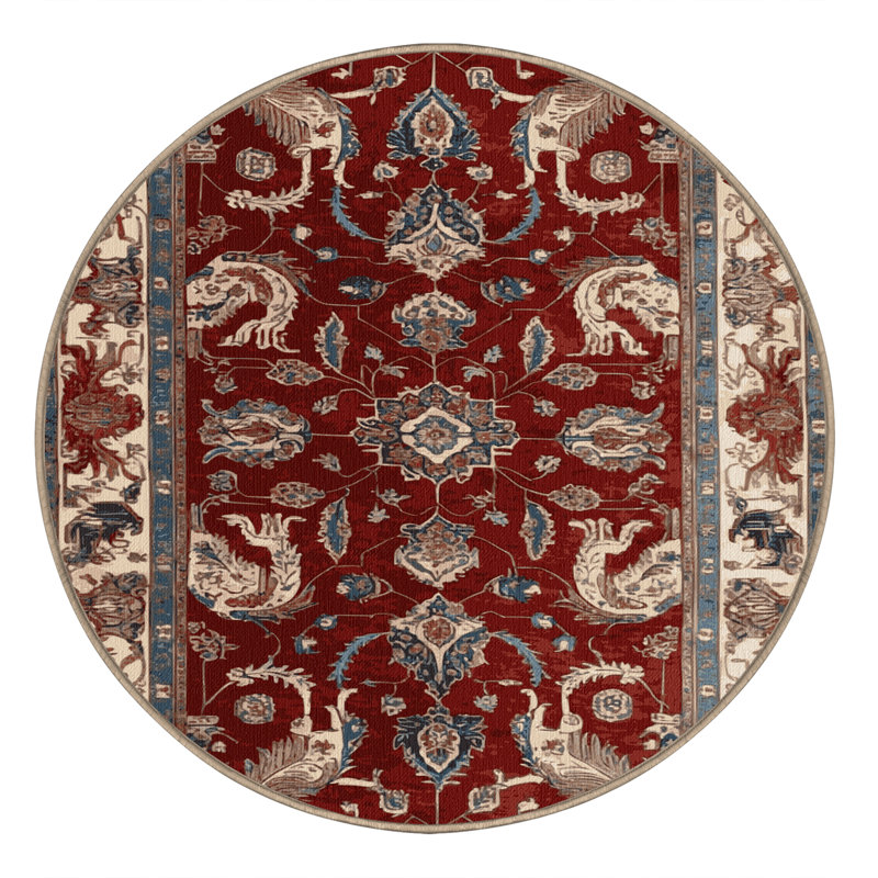 Tapis brun lavable à la machine, Rond 4 pi