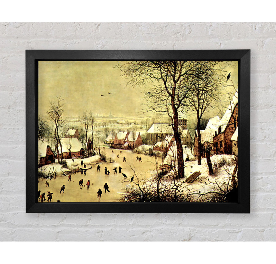 Pieter Bruegel Winterlandschaft mit Schlittschuhläufern von Pieter Bruegel dem Älteren - Einzelne Bilderrahmen Kunstdruc...