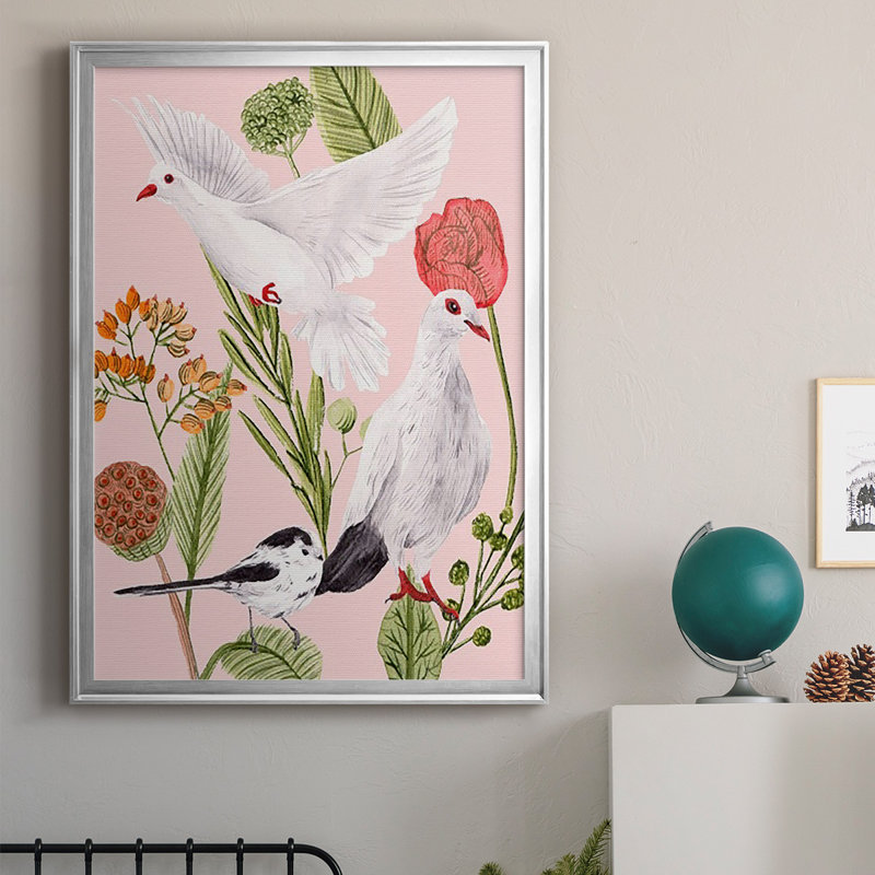 Oiseaux en mouvement I, H 42,5 po x l 30,5 po x P 1 po, Argent
