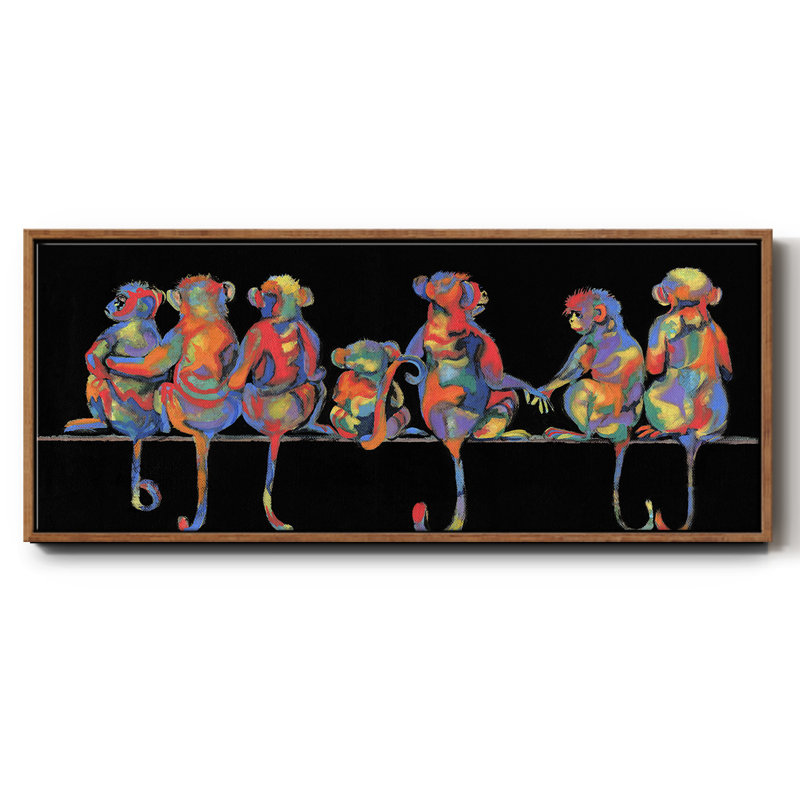 Fun Monkeys - toile encadrée, H 12 po x l 30 po