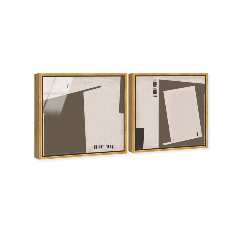 Structural Set High-Gloss Frameless Acrylic Glass Wall Art Abstract Print by Oliver Gal, Ready to Hang, 12 x 12, 13"H x 13"W