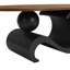 Ensemble de 2 tables basses gigognes noires, ovales et rondes de style industriel, convenant au salon, brun noir-1965250746