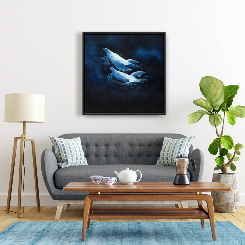 " Two Swimming Dolphins "