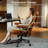 Albaugh Ergonomic Home Office Chair with Headrest, Large Executive Chair for Heavy Duty People, Mid-Century Big and Tall Lether Chair with Lumbar Support,  Computer Desk Task Chair for Home-1053797956