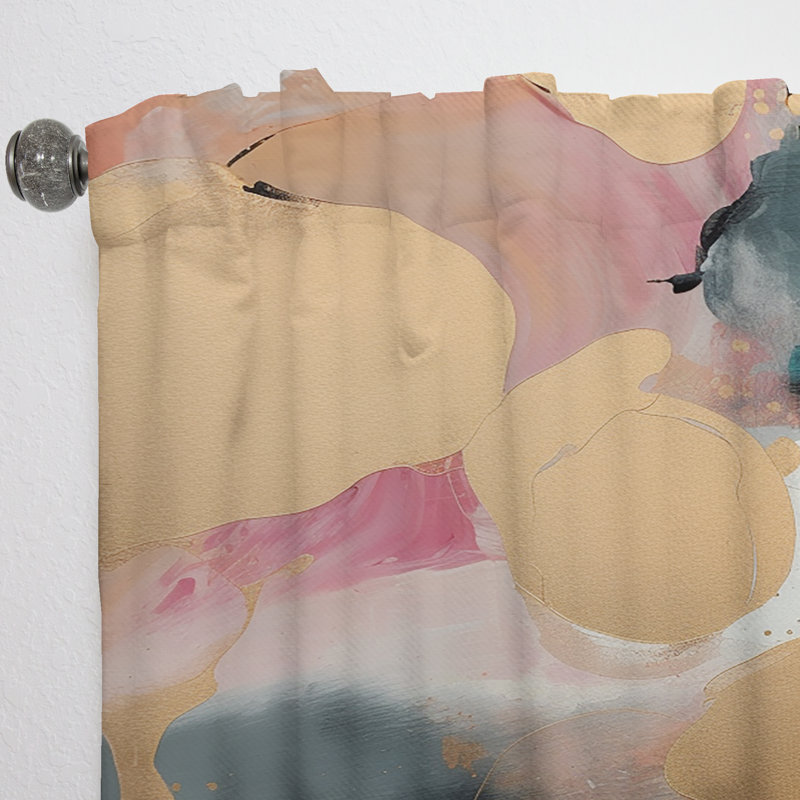 Gelilah - Gold Green Marbled Meditations - Modern Velvet Curtain - Room Darkening - 1 panel, 52" W x 95" L