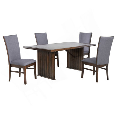 Wawona Brown 5-Piece Rectangular Dining Table Set