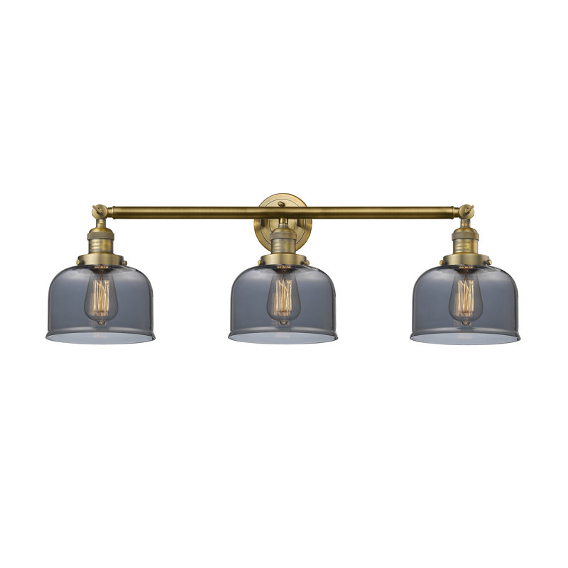 Placencia 3 - Light Dimmable Vanity Light, 60 Watt Vintage Incandescent Bulb, Plated Smoked, Brushed Satin Nickel