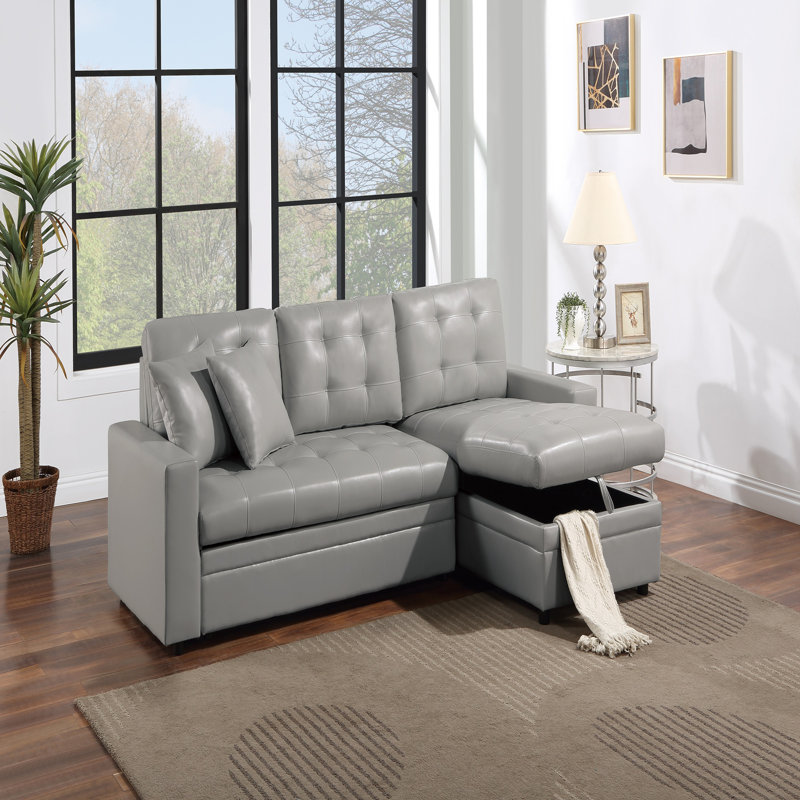Canapé modulaire en similicuir convertible
