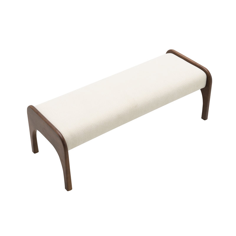 50.25 Inch Upholstered Long Bench, Beige