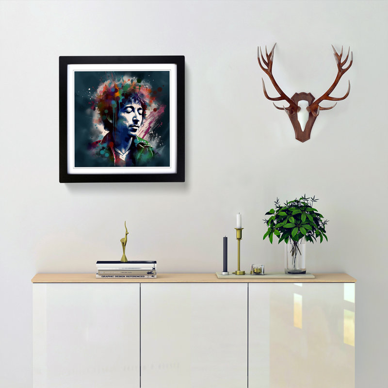 Single Picture Frame Print on Wood, Black