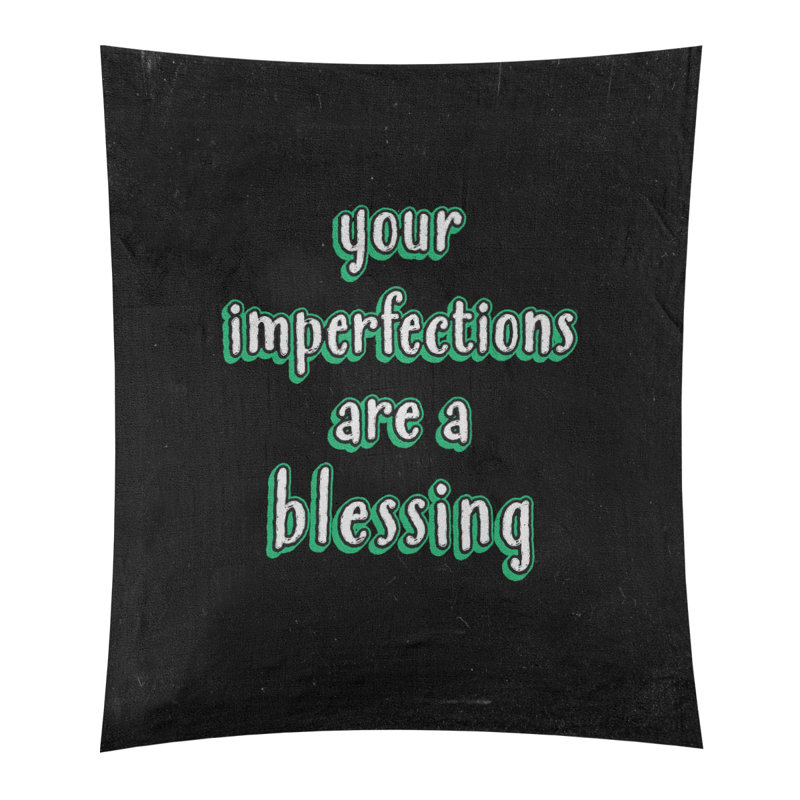 Tapisserie de tableau noir de polyester imparfaites quote, H 27,5 po x l 37,5 po, Vert