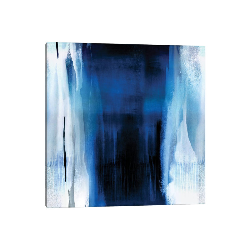 Free Fall Indigo Blue II by Christine Wright - Wrapped Canvas Painting, 30.48 cm H x 30.48 cm W
