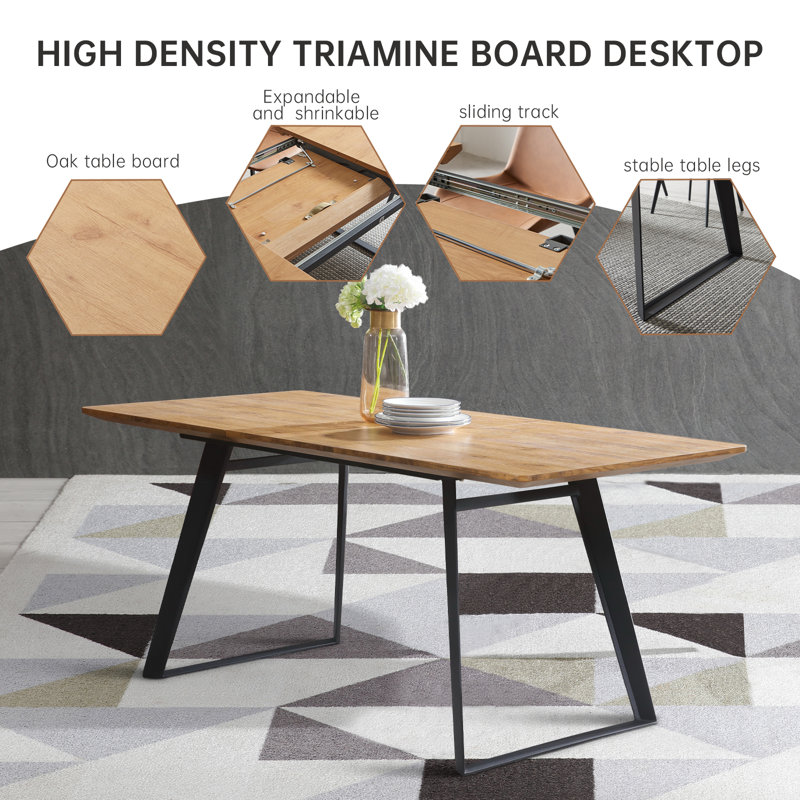 Dining Set - 67” Table with Modern Expandable Design Kitchen Dining Table Set, Table Set with Dining Chair for Kitchen Dining Room