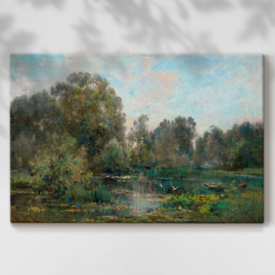 River with Storks -Gallery Wrapped Cavas