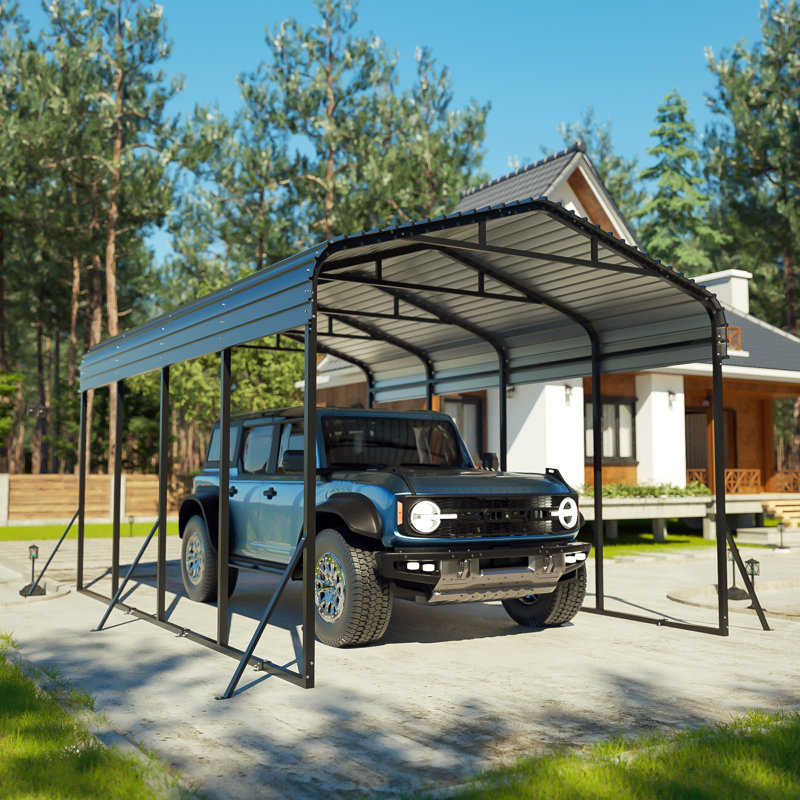 12 X 25 Ft Heavy Duty Carport With Galvanized Steel Roof